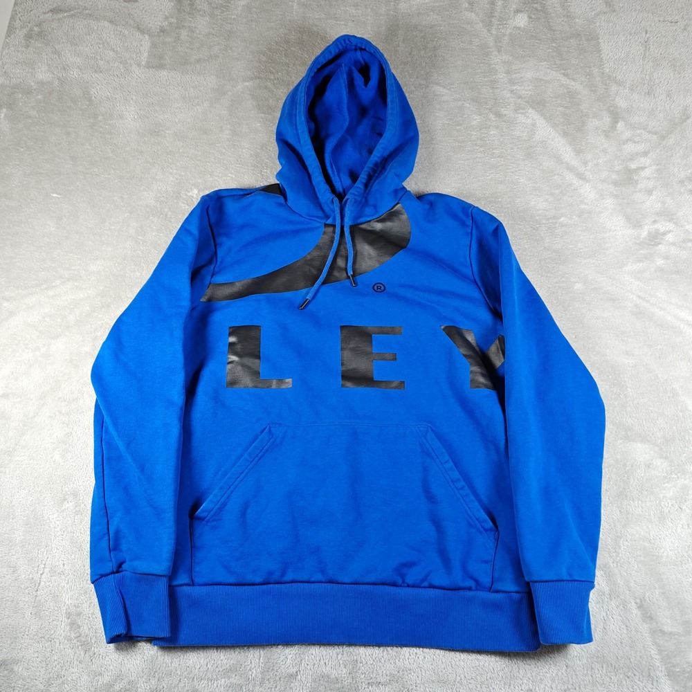 Oakley Hoodie Mens Large Blue Big Logo Ellipse Custom Fit Pullover